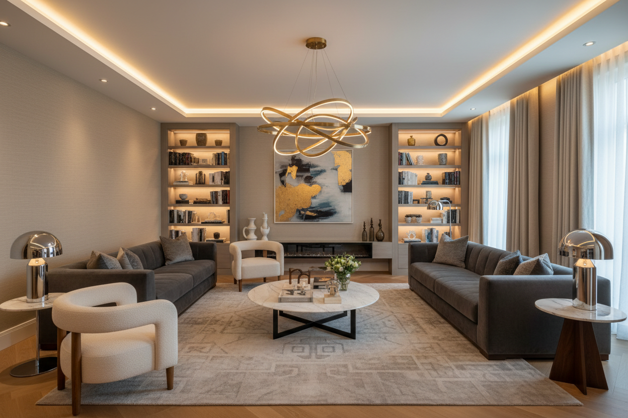 image luminaire salon elegant